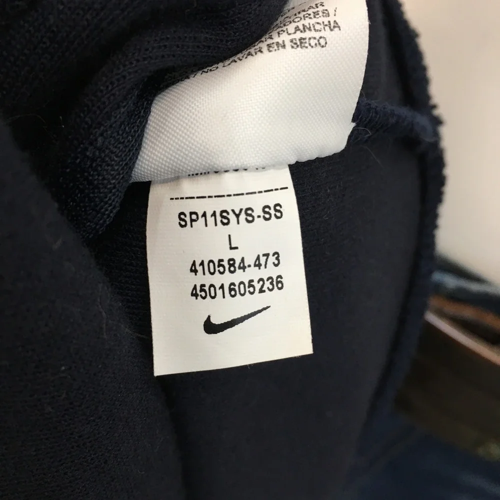 VINTAGE Nike Y2K Athletic Dept Mens Track Jacket Navy Blue Full Zip SP11SYS-SS L